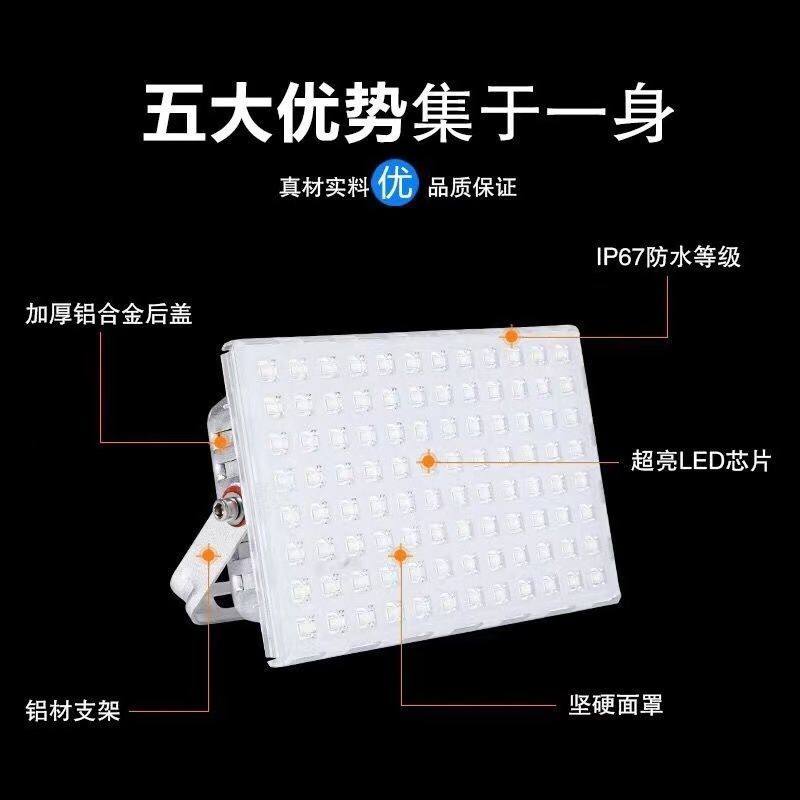 LED投光灯户外防水超亮足瓦厂房车间探照灯室外广告牌射灯蚂蚁灯