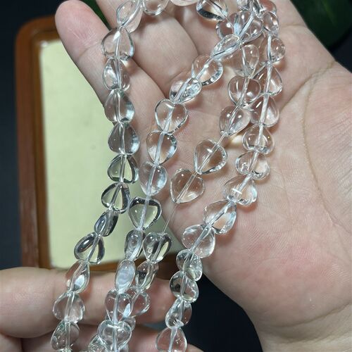 天然10mme爱心白水晶随形散珠子diy手工串珠手链项链饰品配件桃心