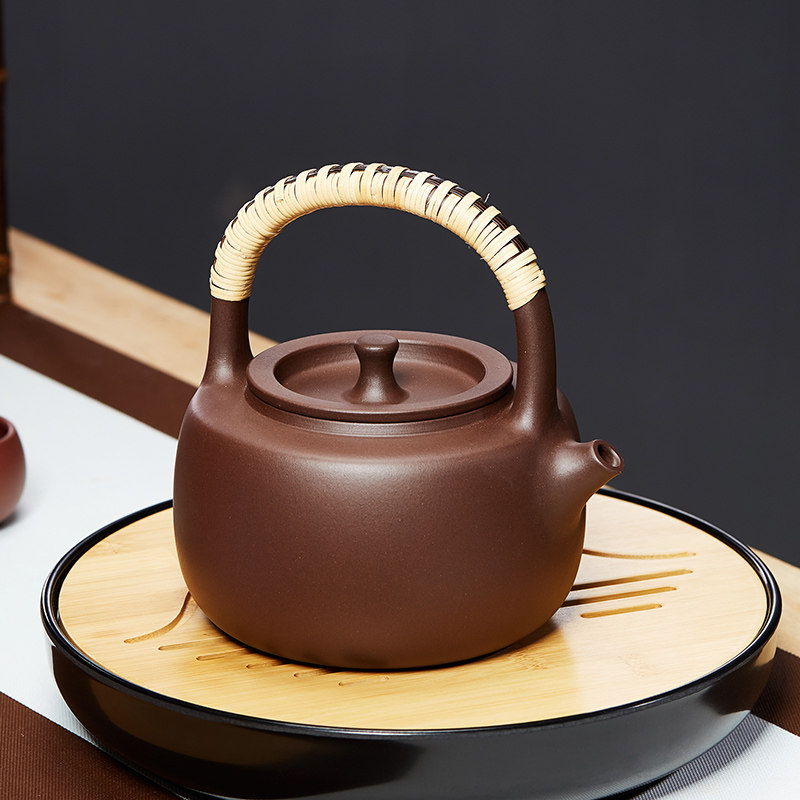 宜兴紫砂壶提梁壶电陶炉煮茶壶大容量电热烧水壶茶炉陶瓷茶具套装