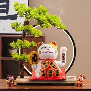 招财猫创意摆件自动摇手前台收银台家居客厅办公桌装饰品开业礼物