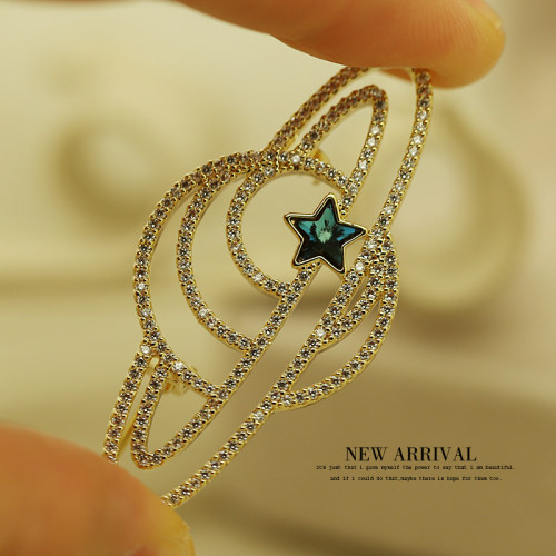 XZ557洋气星云宇宙水晶韩版胸针女高档胸花饰V品外套大衣别针