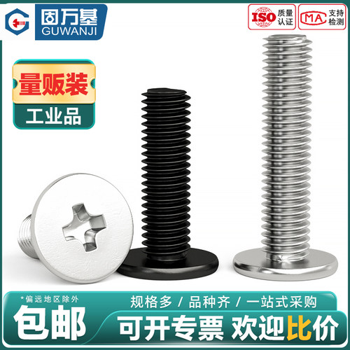 304不锈钢大平头螺丝钉薄头十字扁平头螺丝CM黑色电脑机螺钉M2-M8