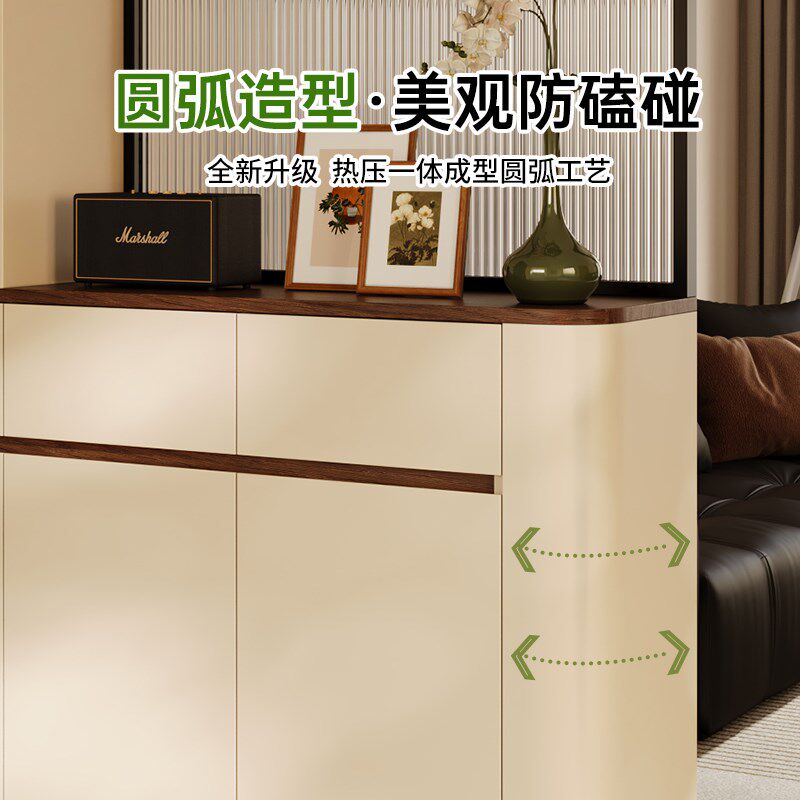 中古风门厅玄关柜隔断柜一体靠墙定制客厅大容量储物柜玻璃屏风柜