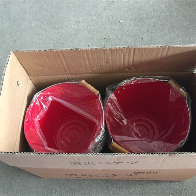 消防桶沙桶消火桶家用铁皮桶提水桶垃圾桶8L灭火桶应急 马口铁桶
