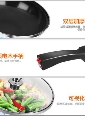 插电炒锅宿舍电锅多功能不沾锅快煮锅电火锅家用无油烟电炒菜