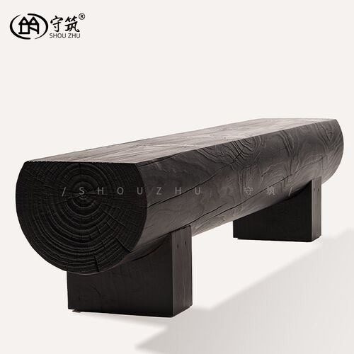 实木长条凳设计师民宿家具床尾凳酒店服装店展示凳原木休息换鞋凳