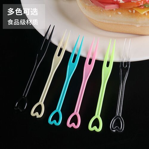 一次性水果叉子透明塑料外卖单独包装家用蛋糕甜品沙拉水果水晶签