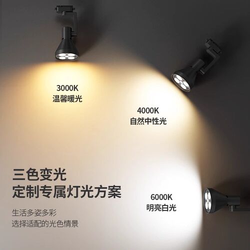 轨道灯射灯par30服装店铺超亮店铺商用背景墙led单灯导轨式天花灯