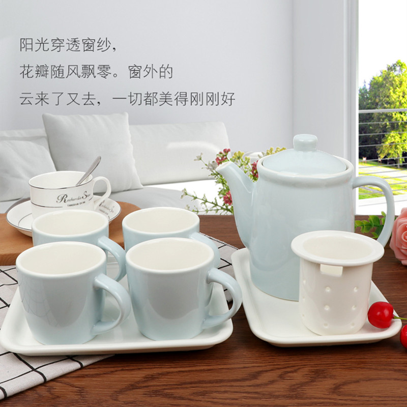 包邮套装茶具8件套陶瓷茶具水具陶瓷茶器茶壶茶杯带茶盘茶壶水壶