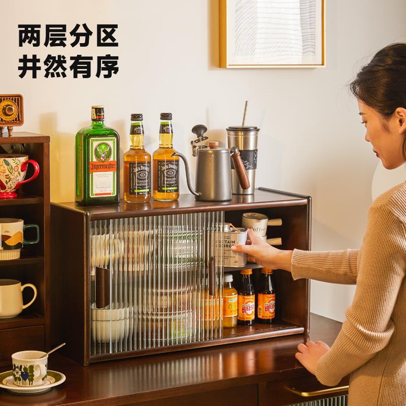 实木桌面置物架简约抽屉式收纳盒家用小书柜卧室梳妆台储物置物盒