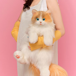 YJM高萌仿真 新款火焰三花猫玩偶背包毛绒公仔可爱女生儿童礼物