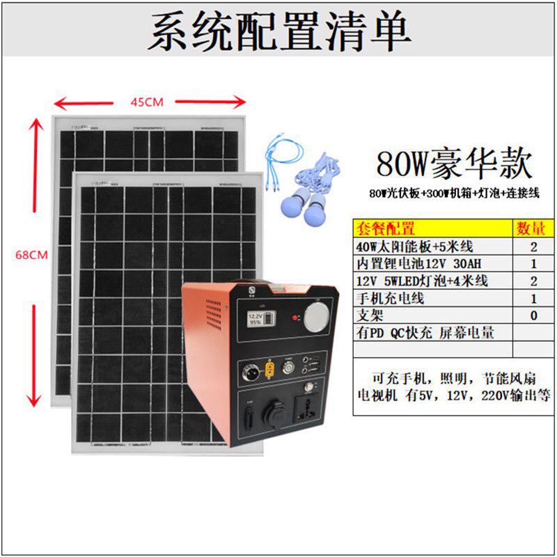 整套家用太阳能发电机系统12v服装加工设备