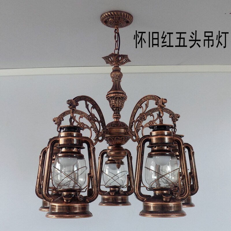 复古马灯三头五头吊灯咖啡厅茶楼农庄书房走廊餐厅酒吧饭店农家乐