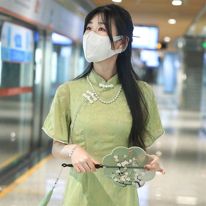 俏娘鱼新中式国风旗袍2026年春夏新款小个子气质清新淑女范日常款