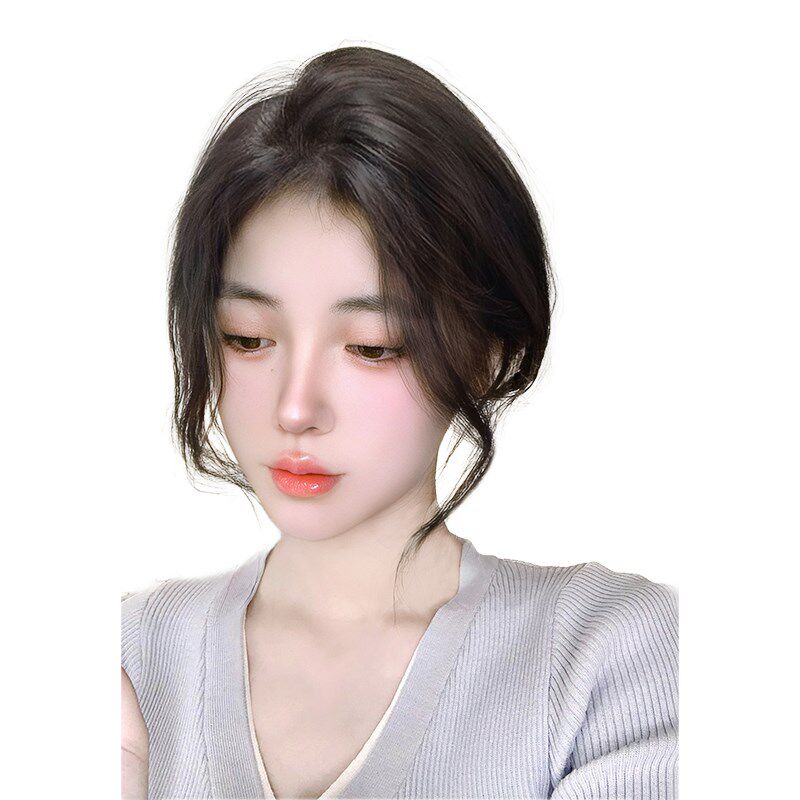 刘海假发片女修颜龙须真人发高颅顶自然前额蓬松增发量头顶补发片