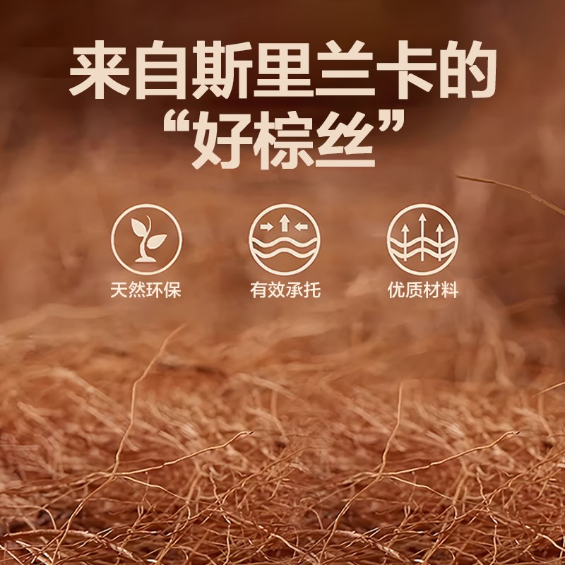 天然棕榈垫全椰粽无甲醛软床变硬神器护腰脊家用儿童乳胶1米8折叠