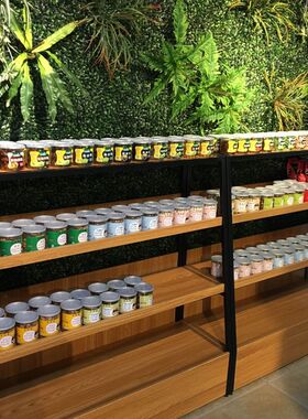 面包甜品带灯食品休闲零食实木展示货架柜糕点烘培蛋糕母婴中岛柜