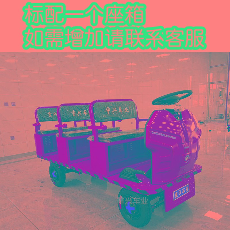 重兴车业 电动搬运车方向盘式新款四轮平板运输车仓库拉货拉客车