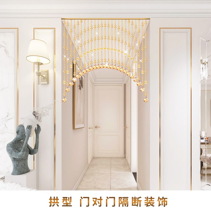 水晶珠帘新款葫芦门帘隔断帘子客厅玄关卫生间卧室挂帘吊饰免打孔