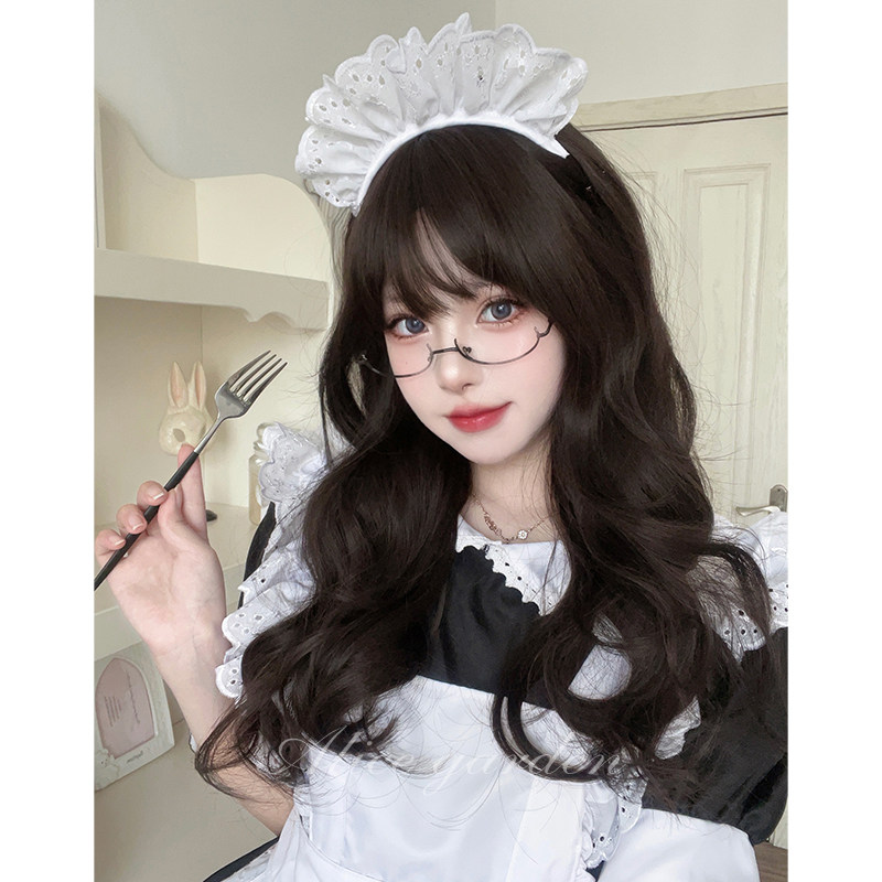 AG假发女长发网红日常大波浪Lolita长卷发jk齐刘海自然少女全头套