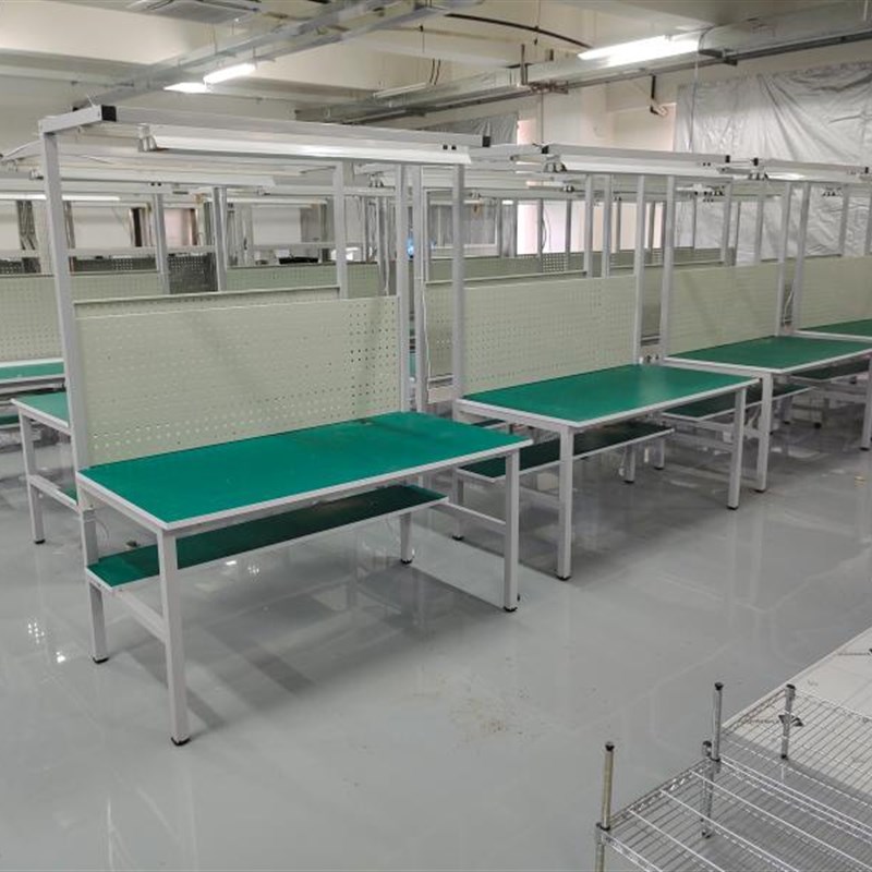 天津车间桌子防静电工作台带灯操作流水线手机维修工厂注塑检验台