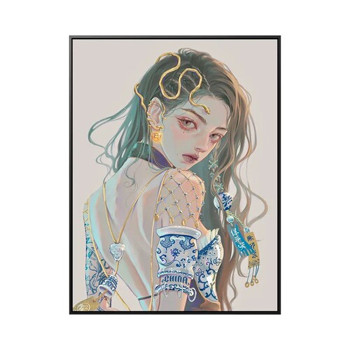 十二生肖国潮拟人diy数字油画休闲减压手绘填色油彩画定制装饰画