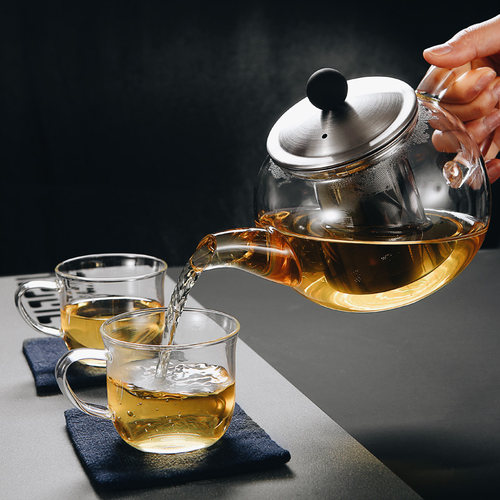 雅风玻璃茶壶耐高温加厚沏泡煮茶壶小单壶手工透明茶具套装可加热