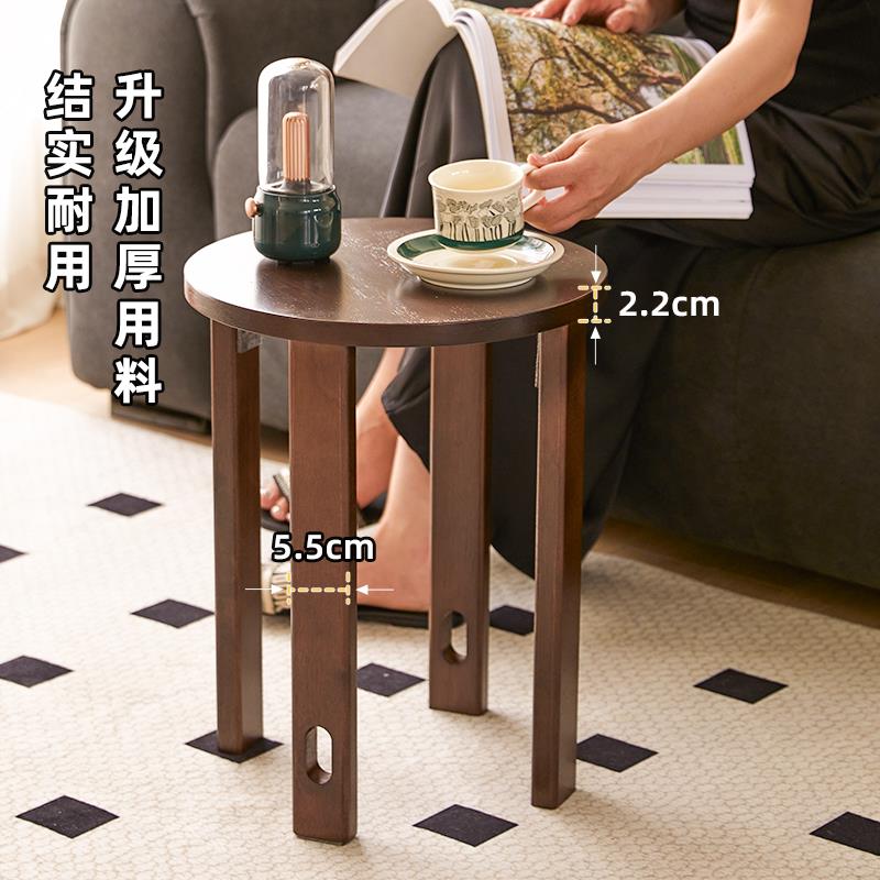 实木凳子可叠放组合凳家用餐桌凳边几不占空间备用折叠圆凳叠叠乐