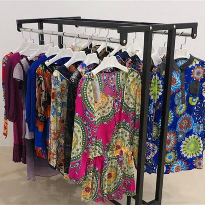 铁艺落地式服装展示架不锈钢中岛架男女装双杠挂衣架童装货架包邮