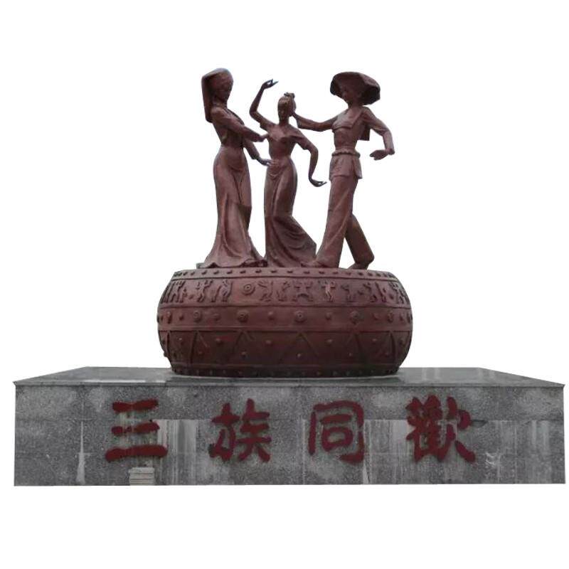 定制土族雕塑玻璃钢达斡尔族人物仫佬族雕像羌族布朗族摆件撒拉族