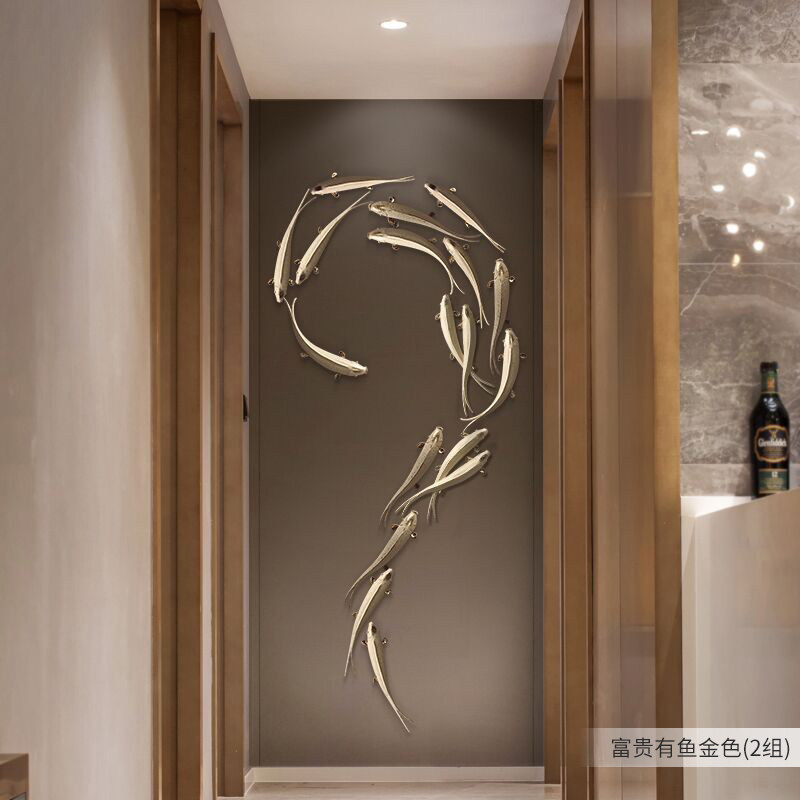 墙面装饰墙壁挂件鱼轻奢客厅背景墙创意墙饰壁挂餐厅立体墙上挂饰