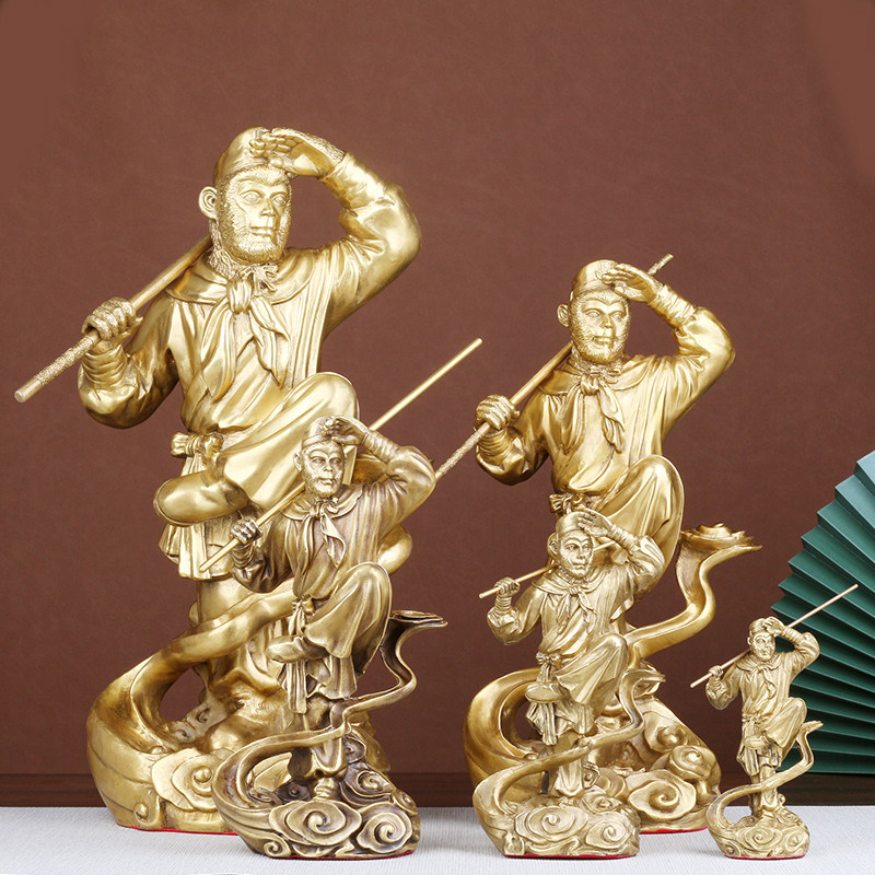 开运纯铜猴子摆件齐天大圣踏云孙悟空 斗战胜佛神像家居工艺品