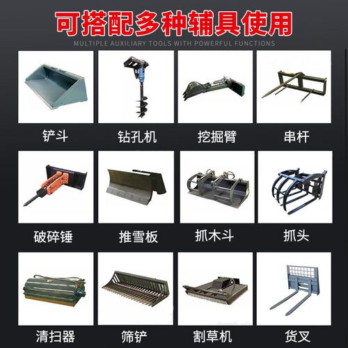 柴油四驱滑移装载机工地养殖场垃圾清运小铲车隧道滑移装载机厂家