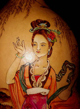 坐忘堂 天然葫芦手工 西湖 非遗烙画转印 客厅电视柜玄关装饰摆饰
