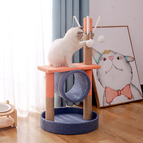 剑麻猫架子猫爬架猫窝猫树一体通天柱小型抓柱多功能猫咪别墅跳台
