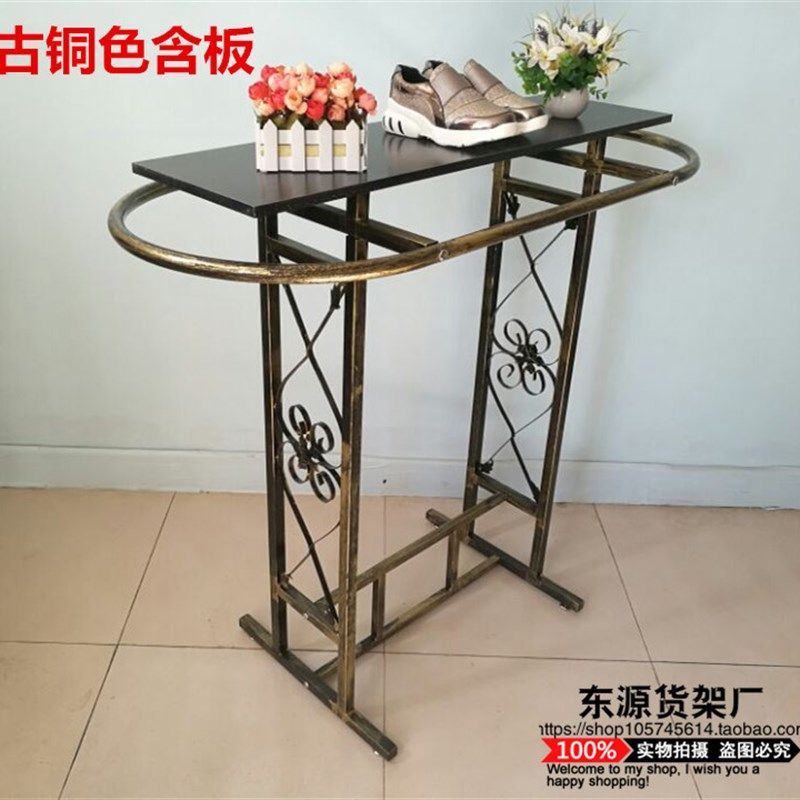 高档铁艺服装店货架展示架落地架式中岛架女童装店椭圆形卖衣服架