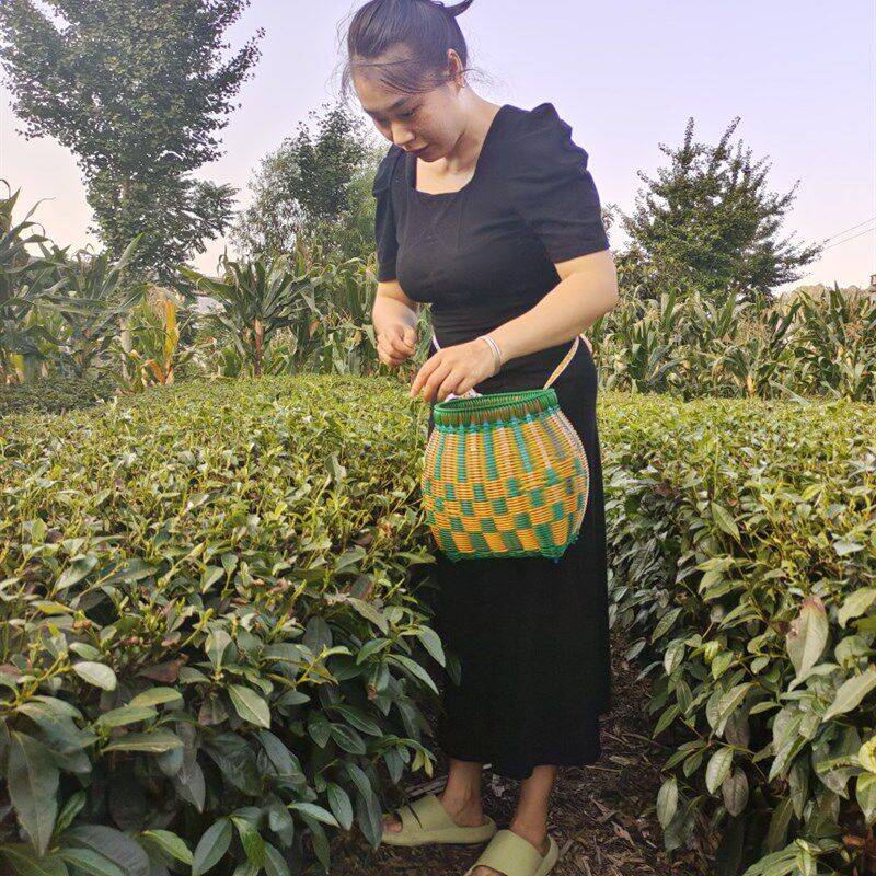 采茶专用篓摸鱼篓绑腰摘茶神器非竹编篮子软质耐用采茶篓子斜跨
