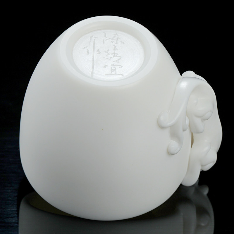古垚/陈清宜手工德化白瓷茶杯功夫品茗杯素烧亚光主人杯/螭龙杯