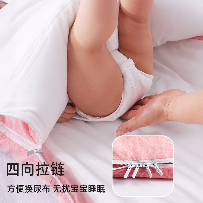 0-6月婴儿睡袋秋冬款a类加厚新生宝宝防惊跳冬季恒温防踢被可脱胆