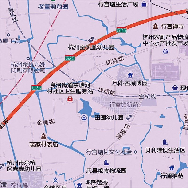 2025新款杭州市区地图办公室挂图高清防水墙壁贴超大装饰画定制
