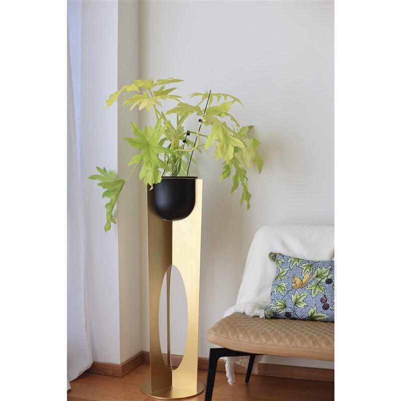 嘻物所金色室内花架绿植花几金属质感极简客厅装饰高脚雕塑感