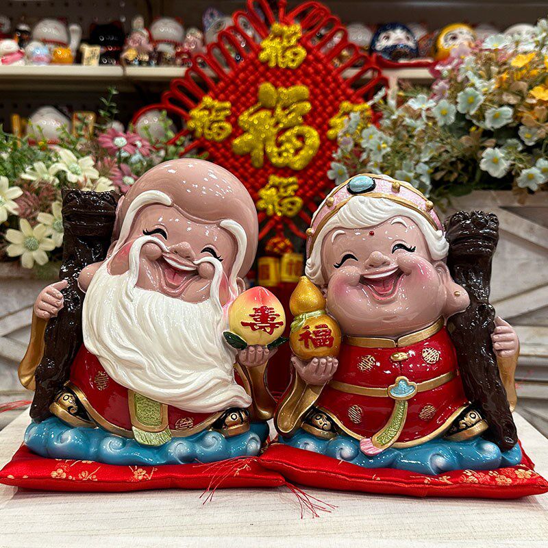 送长辈老年人生日礼物寿婆寿星公摆件外公外婆祝寿贺寿礼品妙工坊