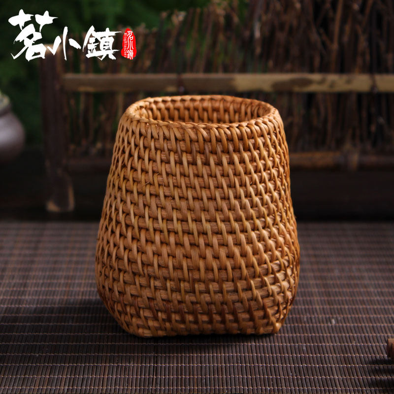 茶道六君子套装茶桶茶筒笔筒茶具配件茶道零配竹制藤编茶道套件