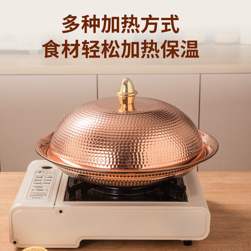 商用铝合金浅汤煲圆形干锅炉鱼头锅炒鸡甲鱼煲牛蛙干锅鱼片小火锅