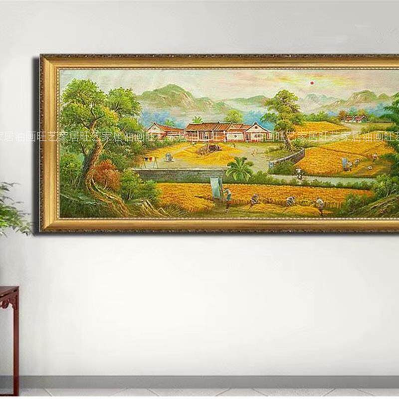 手绘风景客厅酒店别墅办公室沙发背景玄关书房卧室风景家居挂画