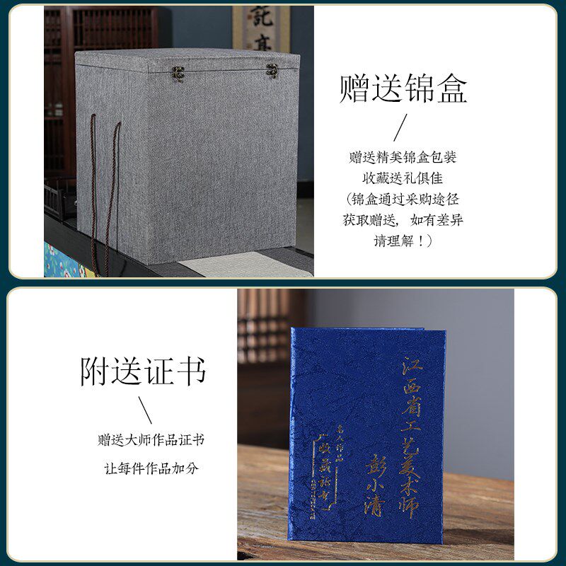 大师手绘陶瓷花瓶景德镇粉彩工艺瓷器装饰品中式客厅酒柜玄关摆件