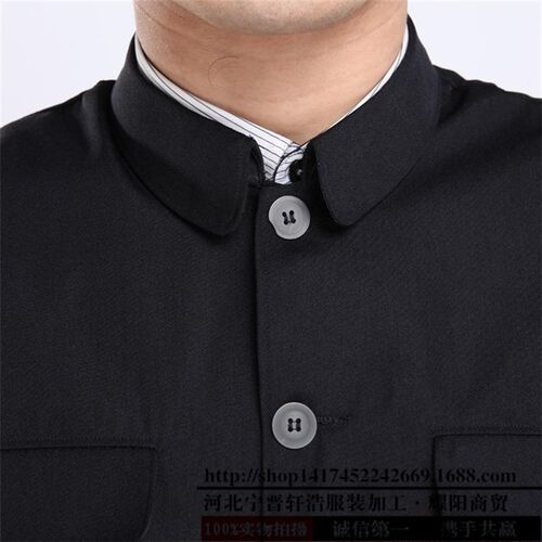 rl13秋季中老年人男装中山装夹克外套男士上衣民族服装中山服老人