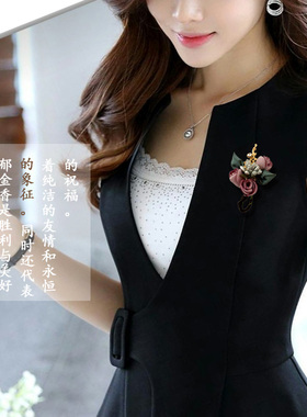 韩国胸针高档女气质服装配饰w职业西装别针胸花布艺花朵衣服装饰