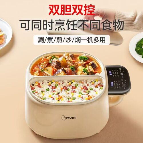 德国双胆电饭煲家用上班多功能鸳鸯分体式煎炒煲汤火锅不粘电煮锅