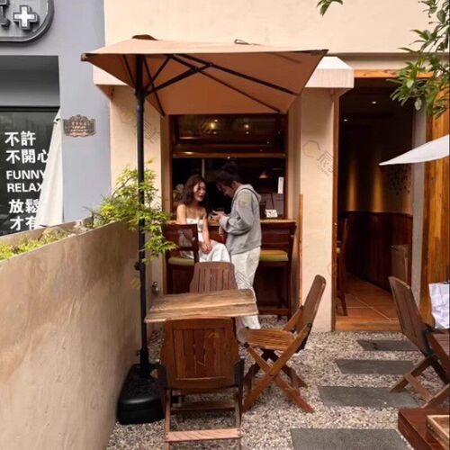 户外遮阳伞庭院伞花园露天靠墙半边伞摆摊长方伞阳台咖啡厅太阳伞